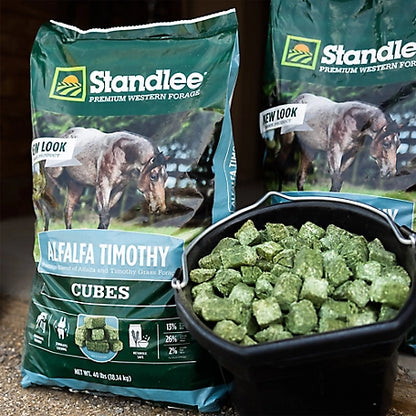 Standlee Premium Western Forage Premium Alfalfa/Timothy Hay Cube Horse Feed, 40 lb.