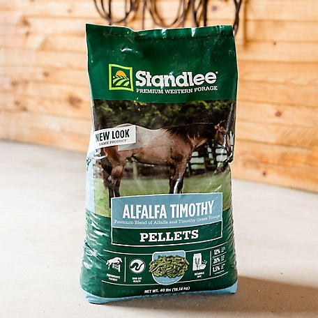 Standlee Premium Western Forage Premium Alfalfa/Timothy Hay Pellet Horse Feed, 40 lb.