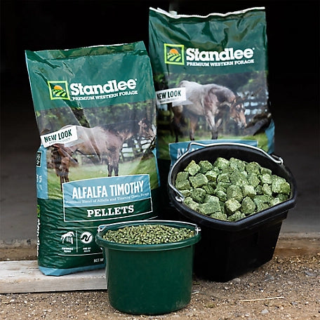 Standlee Premium Western Forage Premium Alfalfa/Timothy Hay Pellet Horse Feed, 40 lb.