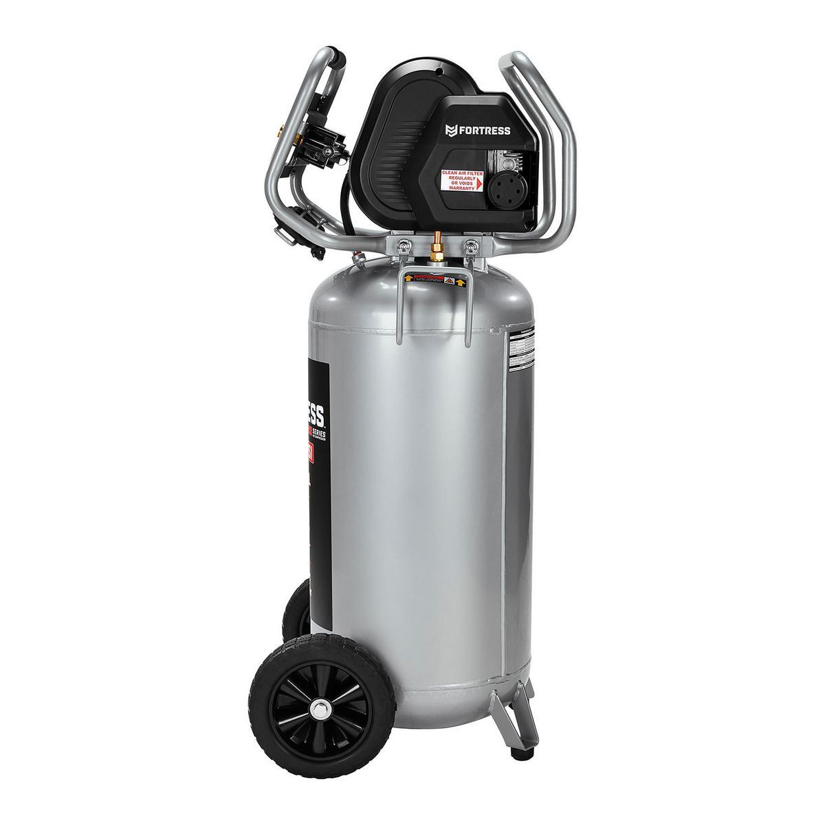 FORTRESS 27 Gallon, 200 PSI High Performance Oil-Free Vertical Shop/Auto Air Compressor