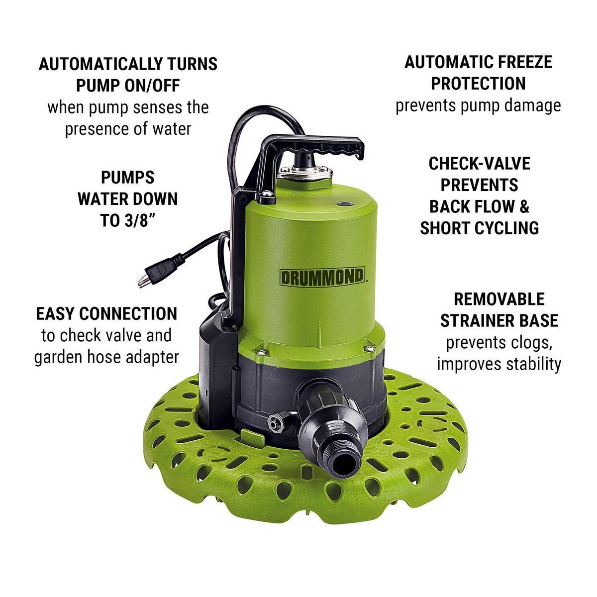 DRUMMOND 1/4 HP Worry-Free Automatic Submersible Utility Pump