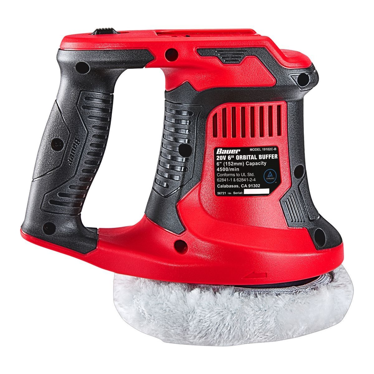 BAUER 20V Cordless 6 in. Compact Orbital Polisher/Buffer – Tool Only