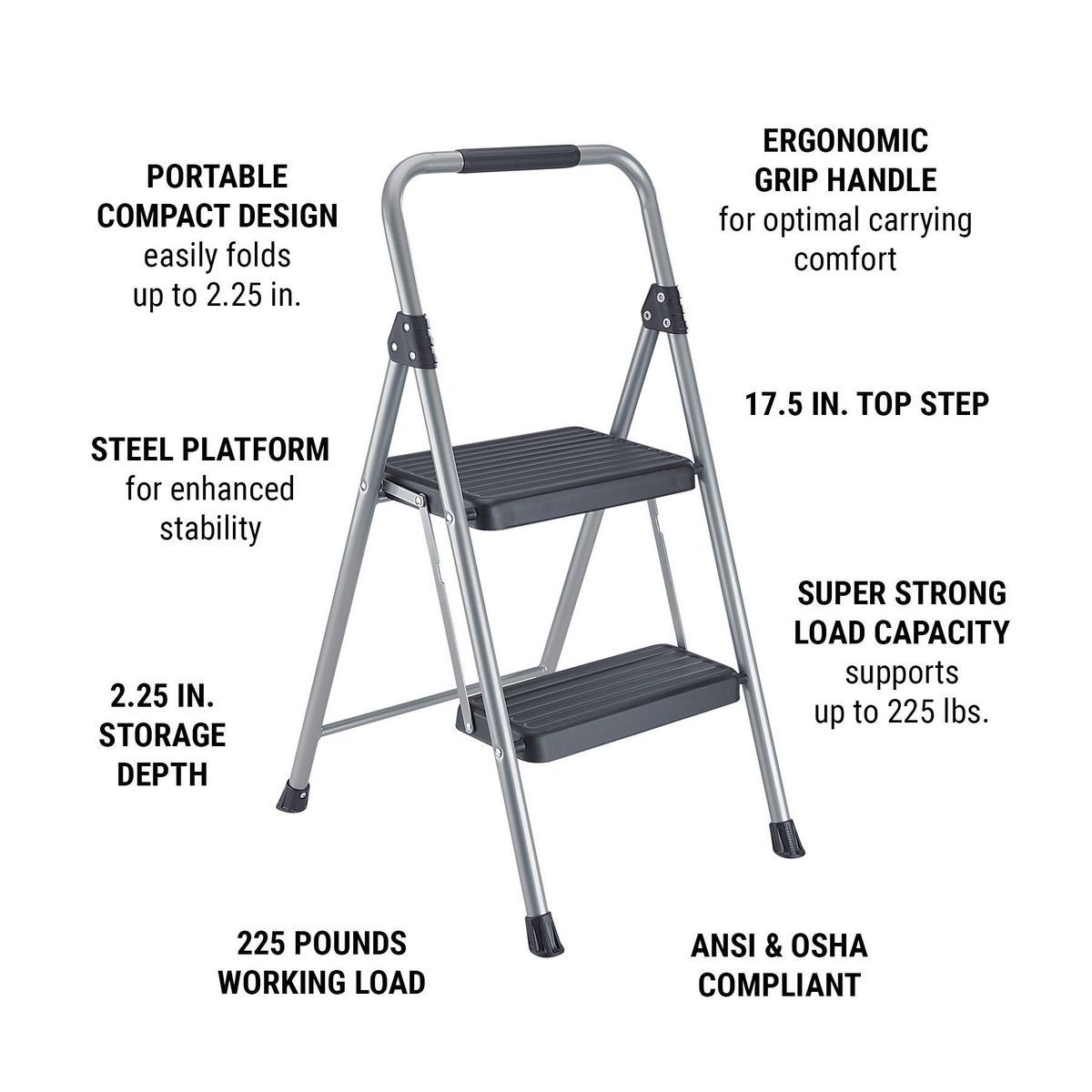 FRANKLIN Two-Step Steel Stool