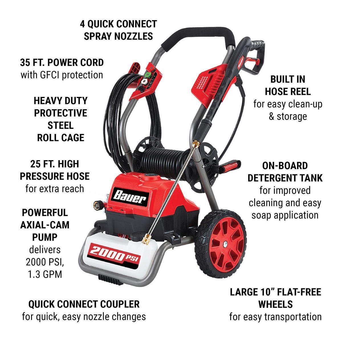 BAUER 2000 PSI Max Performance Electric Pressure Washer