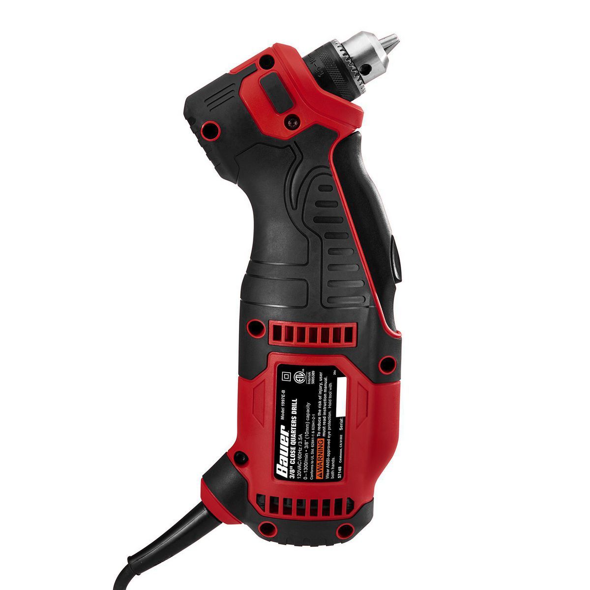 BAUER 3.5 Amp 3/8 in. Variable Speed Close Quarters Drill