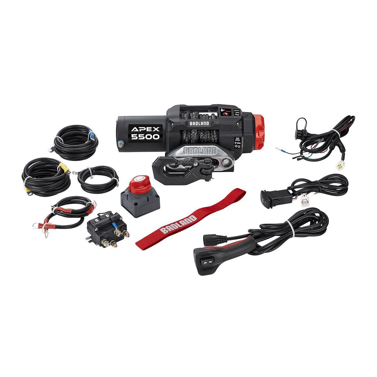 BADLAND APEX 5500 lb. UTV Short-Drum Winch with Synthetic Rope