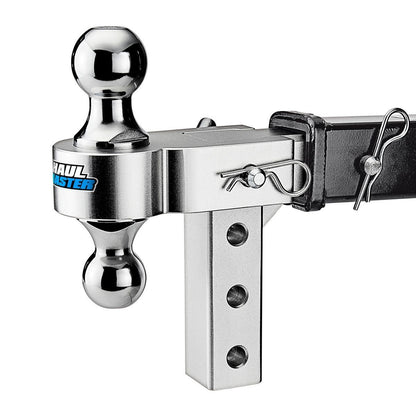 HAUL-MASTER 2-Ball Adjustable Aluminum Hitch, 6 in. Drop / 6 in. Rise