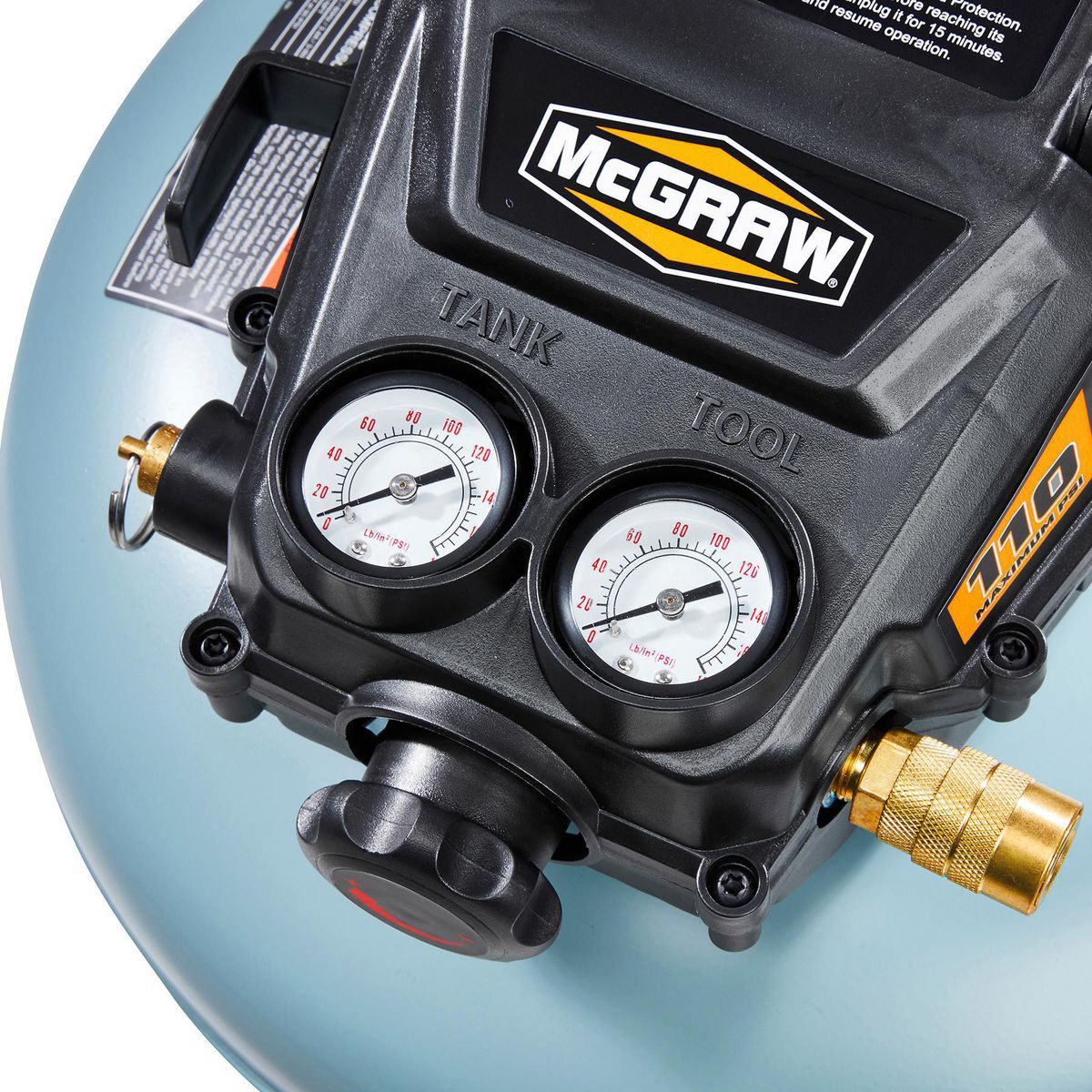 MCGRAW 3 Gallon, 110 PSI Oil-Free Light-Duty Pancake Air Compressor