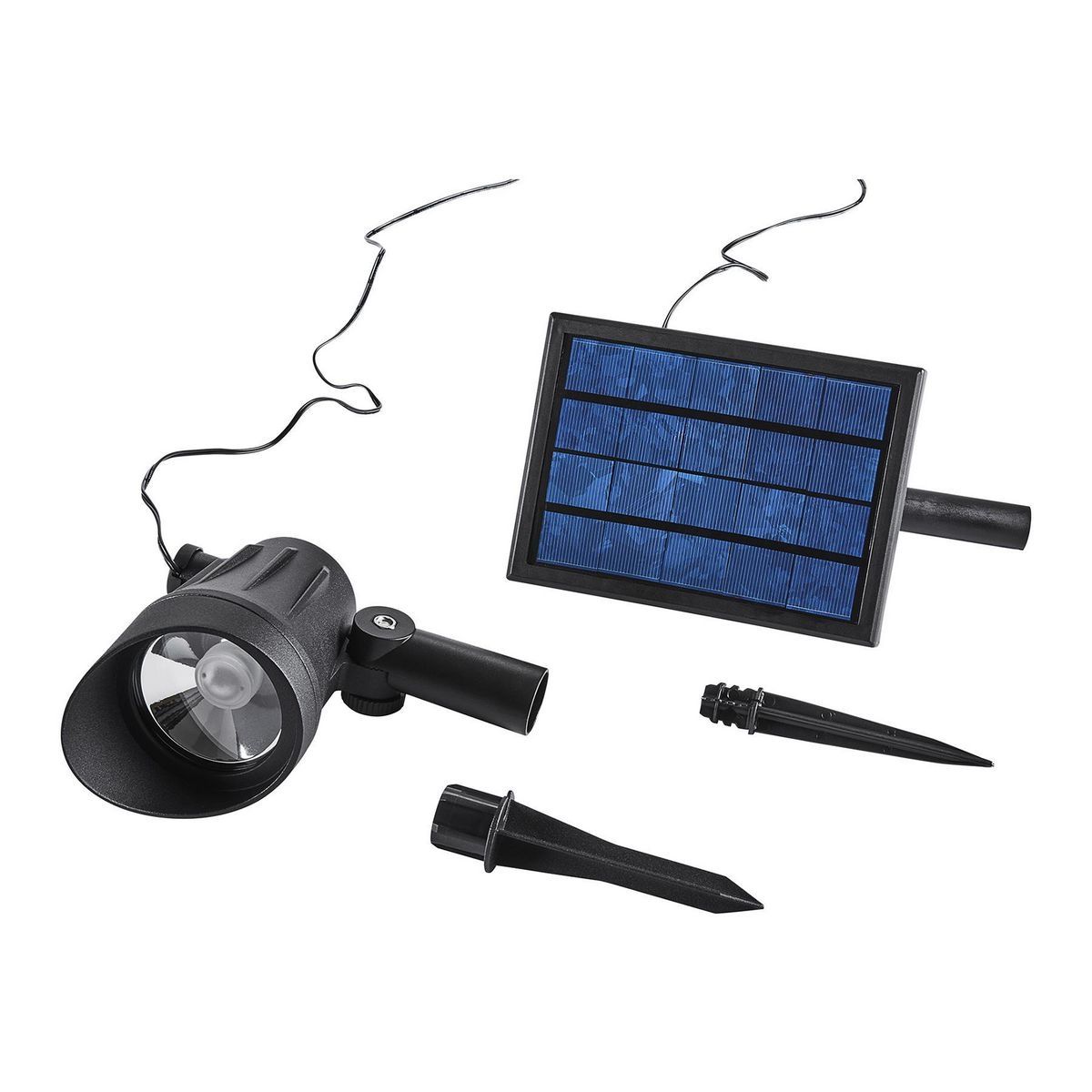 75 Lumen 13 In. Solar LED Black Finish Glass Spot Light