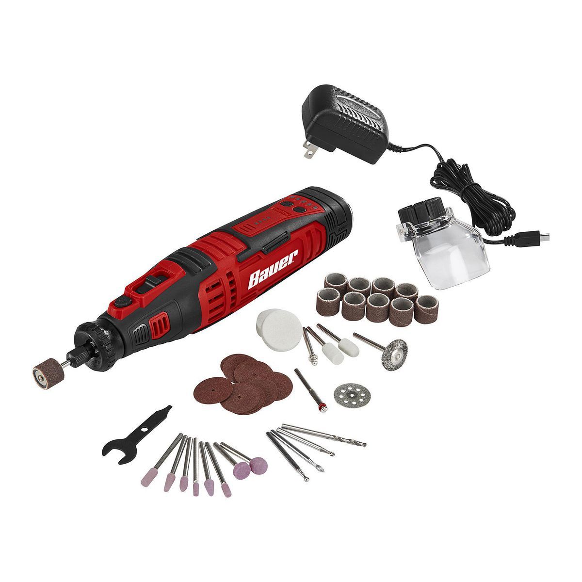 BAUER 8V Cordless Variable Speed Rotary Tool Kit, 40 Piece