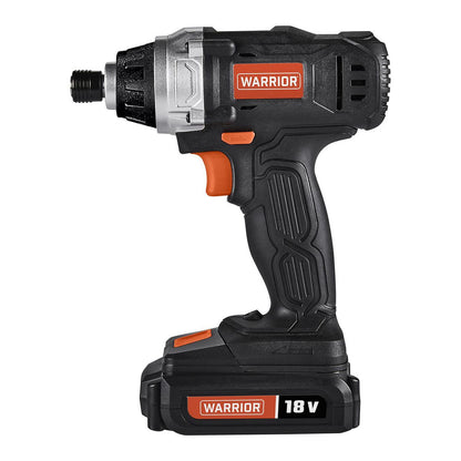 WARRIOR 18V Cordless 1/4 in. Hex Impact Driver Kit with Battery and Charger