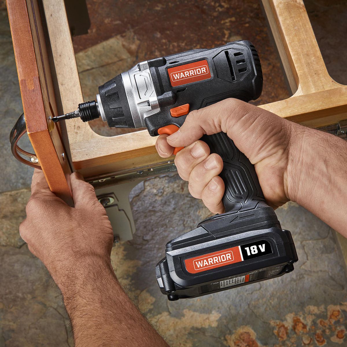 WARRIOR 18V Cordless 1/4 in. Hex Impact Driver Kit with Battery and Charger