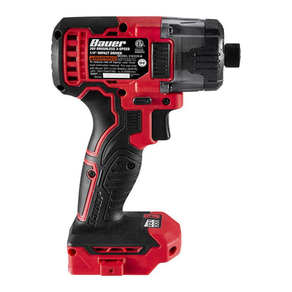 BAUER 20V Brushless Cordless 1/4 in. Hex 3-Speed Impact Driver - Tool Only