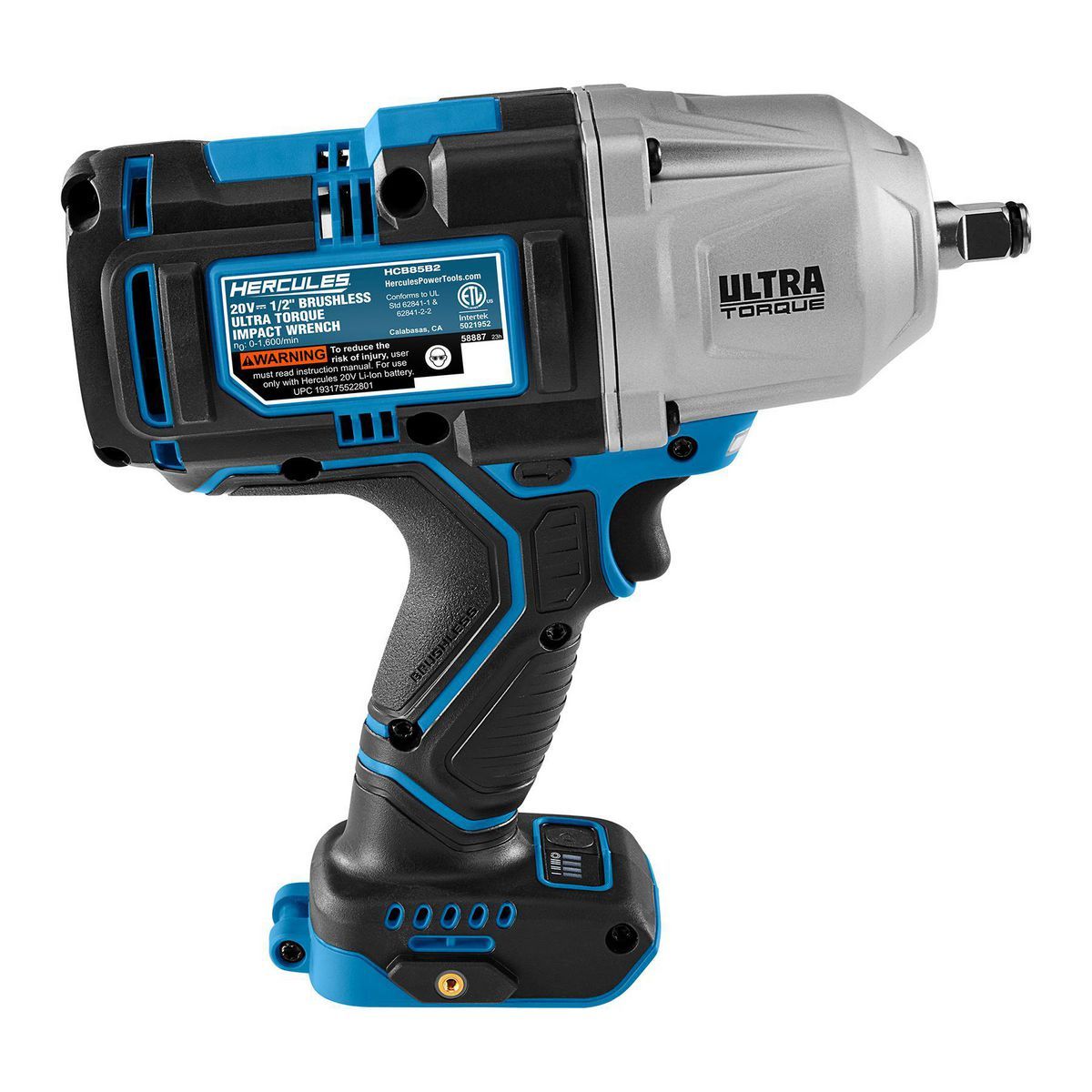 HERCULES 20V Brushless Cordless 1/2 in. Ultra Torque Impact Wrench with Friction Ring - Tool Only