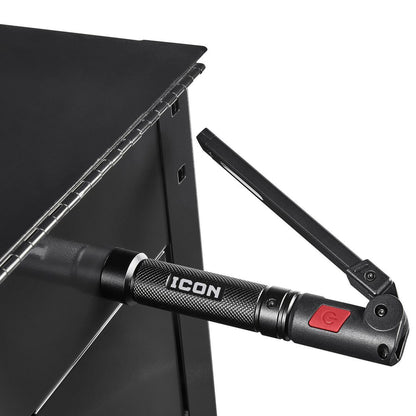 ICON 800 Lumen LED Rechargeable Magnetic Handheld Foldable Slim Bar Work Light, Black