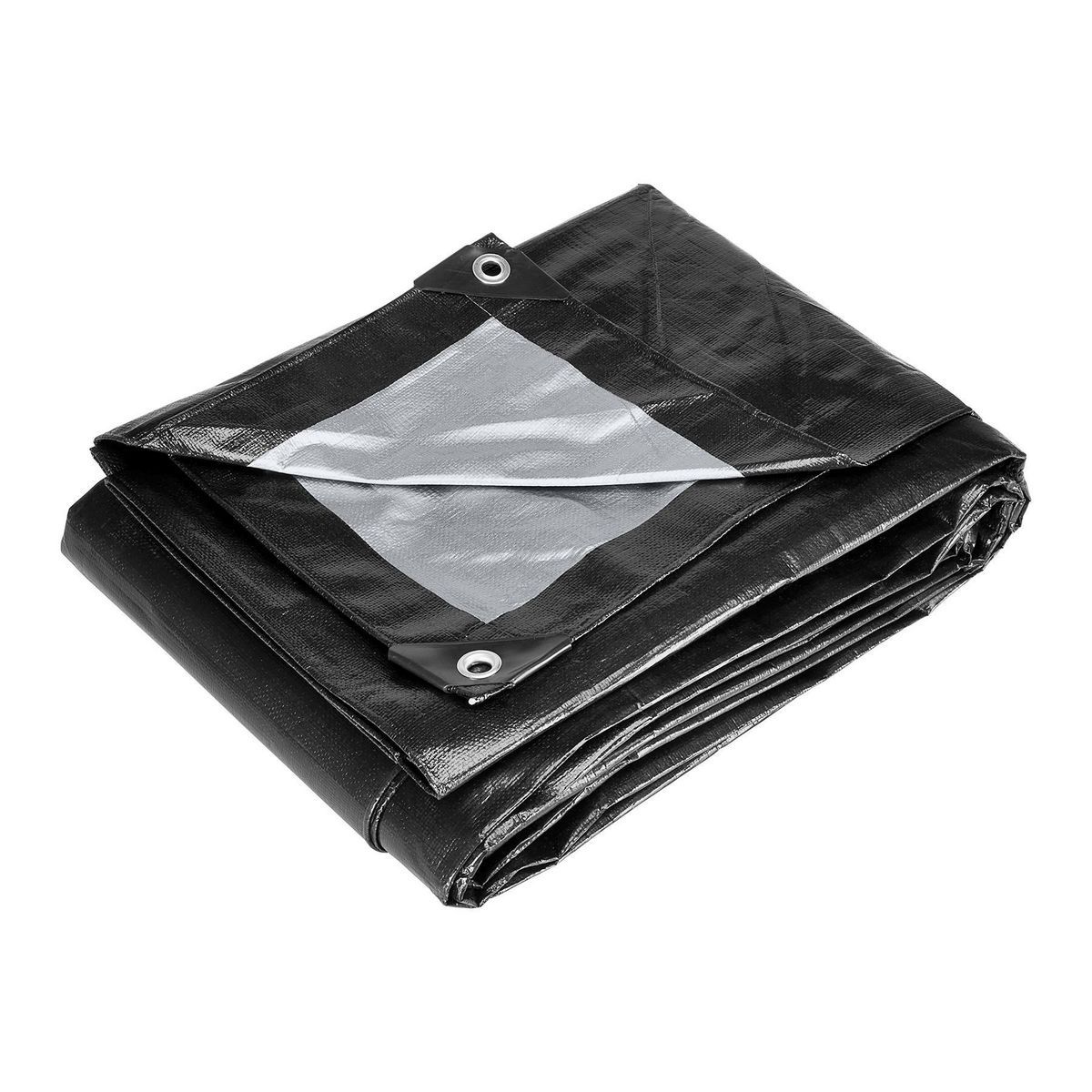 10 ft. x 12 ft. Silver and Black Extreme-Duty, Weather-Resistant Tarp