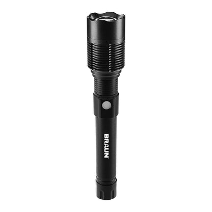 BRAUN 7000 Lumen Rechargeable Waterproof LED Flashlight with Battery Bank