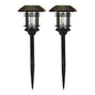 LUMINAR OUTDOOR 8 Lumen 19 in. Solar LED Bronze Finish Glass Pathway Lights, 2 Pack