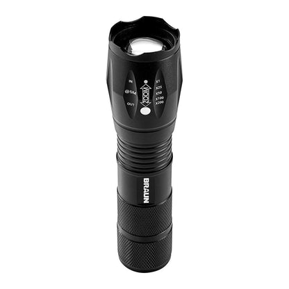 BRAUN 590 Lumen Tactical LED Flashlight, Black