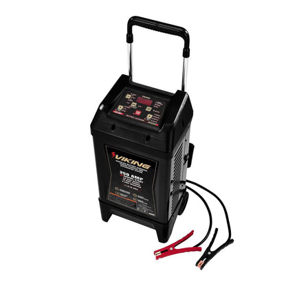 VIKING 2/15/50/250 Amp 6/12V Wheeled Battery Charger, Engine Starter, and Alternator Tester