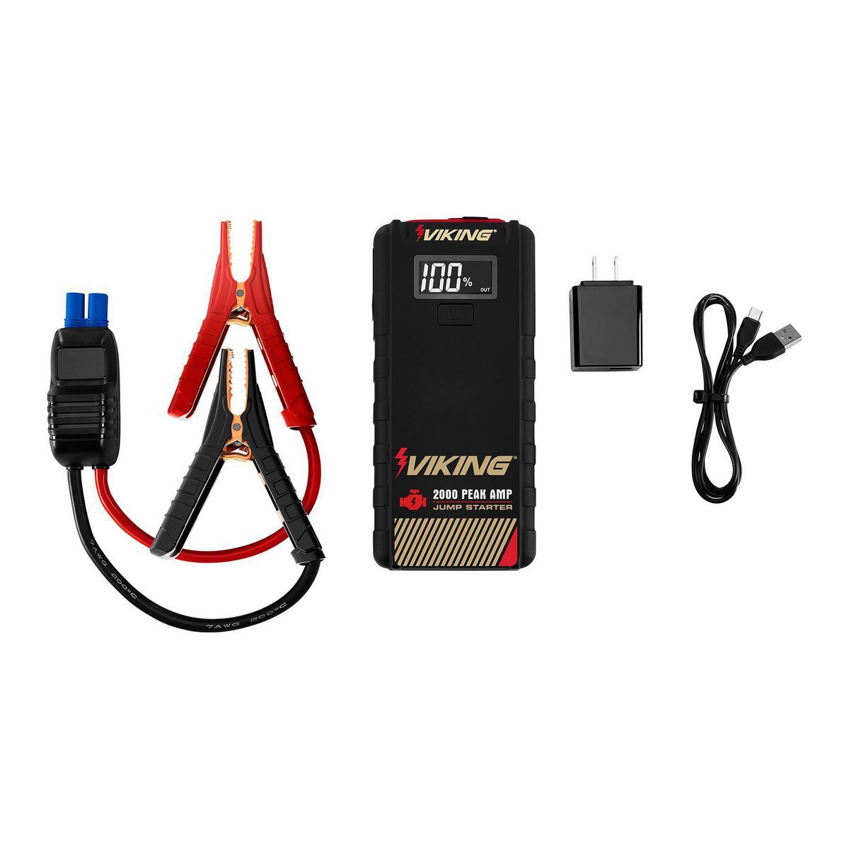 VIKING 2000 Peak Amp Lithium-Ion Jump Starter and Power Bank