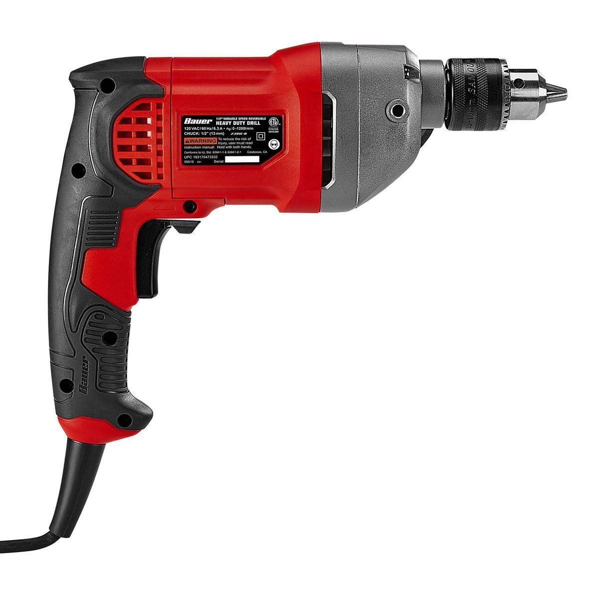 BAUER 6.3 Amp, 1/2 in. Variable-Speed Drill