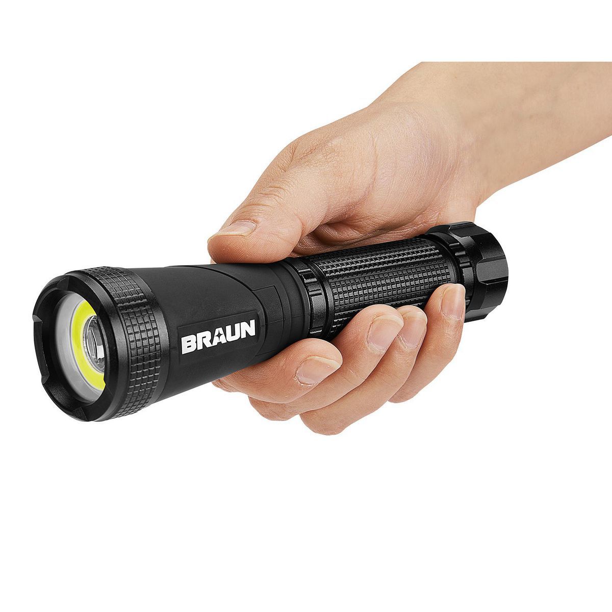 BRAUN 900 Lumen Rechargeable Swivel Head LED Flashlight