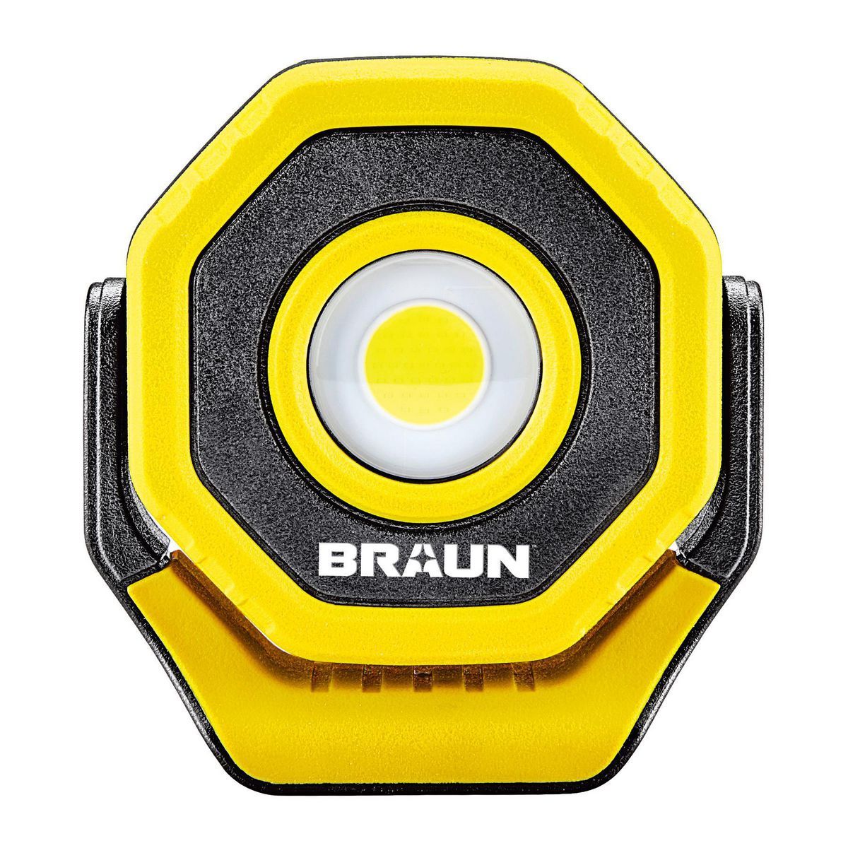 BRAUN 750 Lumen Rechargeable Ultra-Compact Magnetic LED Floodlight, Yellow