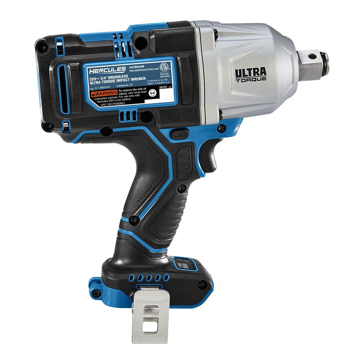 HERCULES 20V Brushless Cordless 3/4 in. Ultra Torque Impact Wrench with Friction Ring - Tool Only