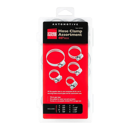 STOREHOUSE Hose Clamp Assortment, 40 Piece