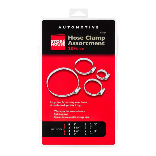 STOREHOUSE Large Hose Clamp Assortment, 20 Piece