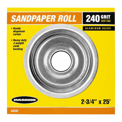 WARRIOR 2-3/4 in. x 25 ft. 240 Grit Sandpaper Roll