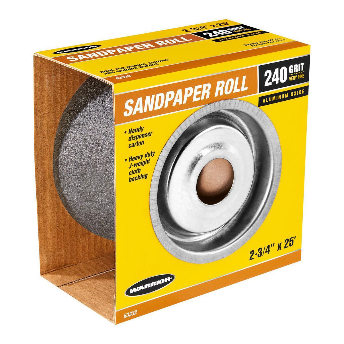 WARRIOR 2-3/4 in. x 25 ft. 240 Grit Sandpaper Roll