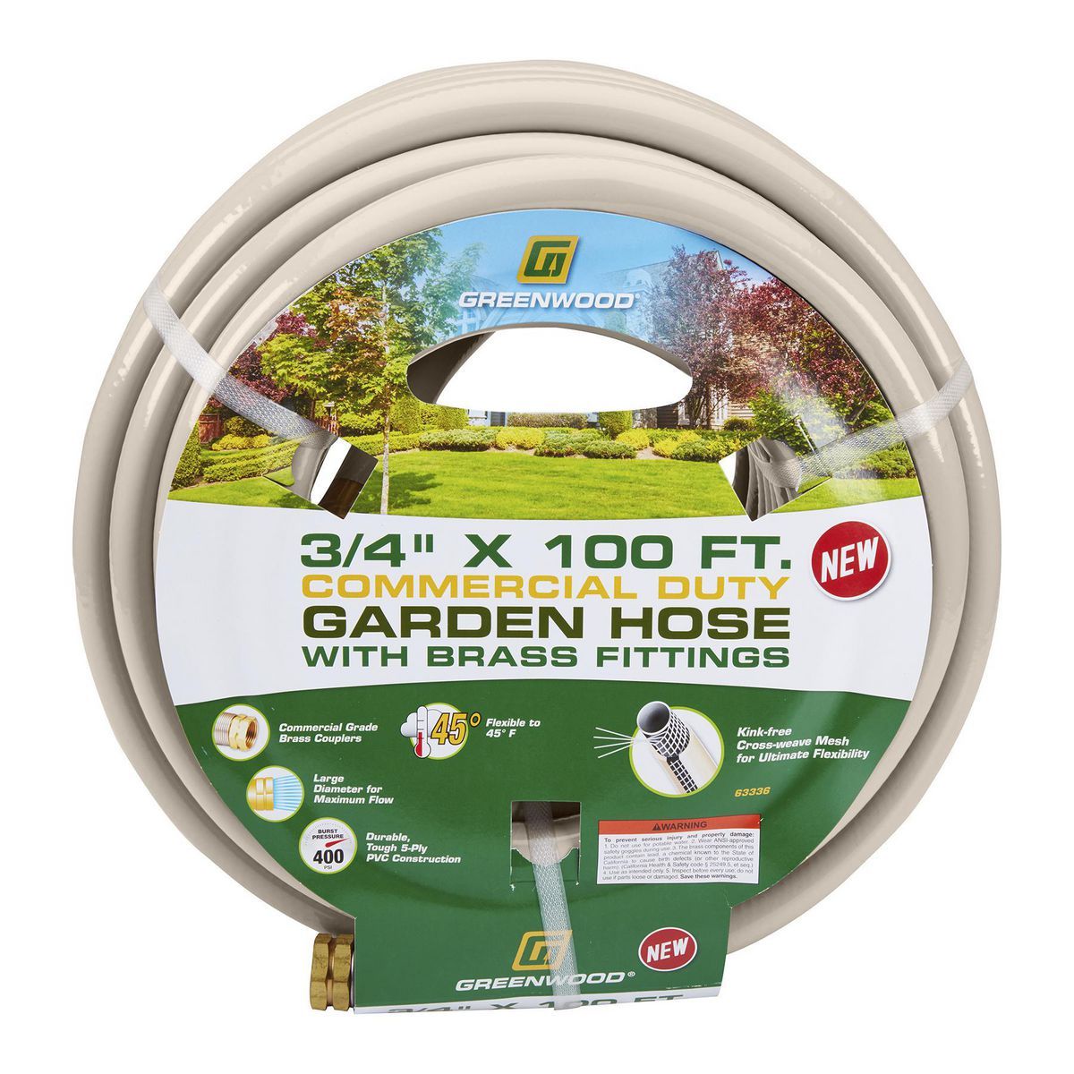 GREENWOOD 100 ft. x 3/4 in. Contractor Garden Hose
