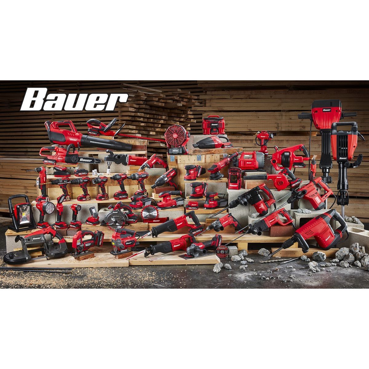 BAUER 7.3 Amp, 1 in. SDS-PLUS Type Variable-Speed Rotary Hammer