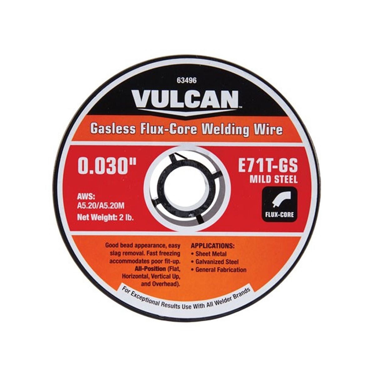 VULCAN 0.030 in. E71T-GS Flux Core Welding Wire, 2 lb. Roll