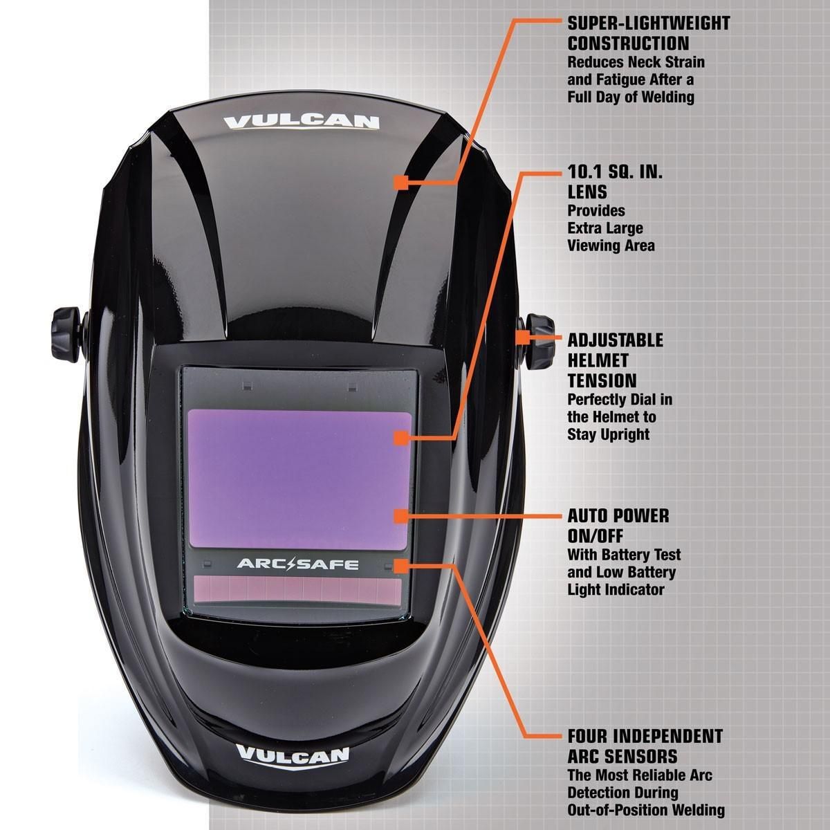 VULCAN 10.1 sq. in. ARCSAFE Auto-Darkening Welding Helmet