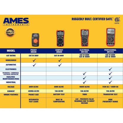 AMES INSTRUMENTS DM600 Compact Digital Multimeter