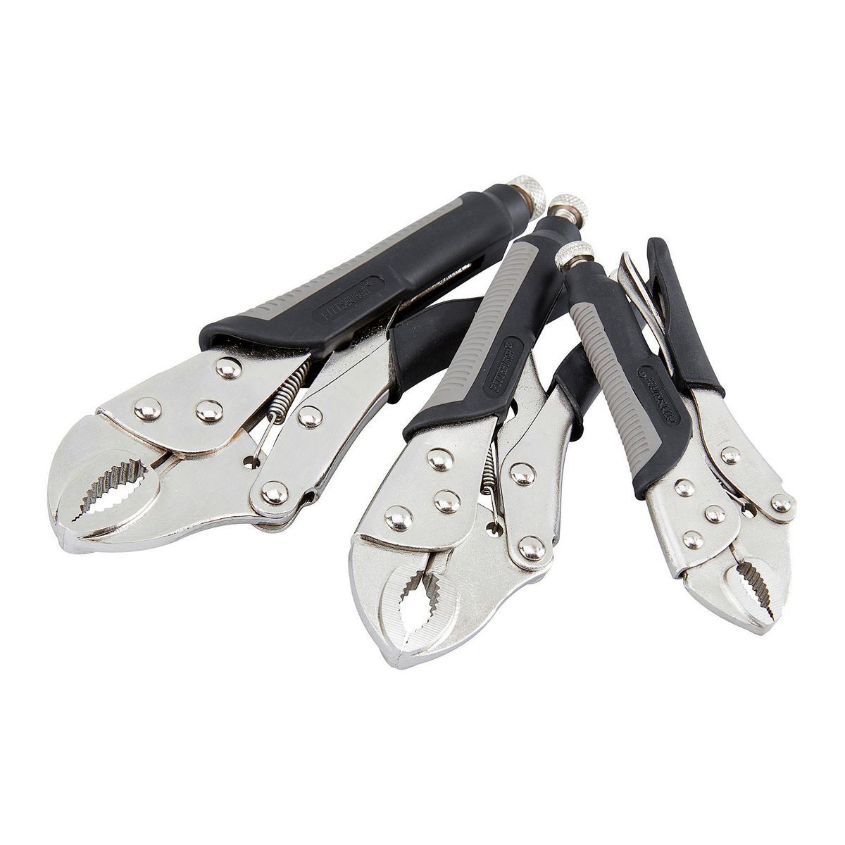 PITTSBURGH Curved Jaw Locking Pliers Set, 3 Piece