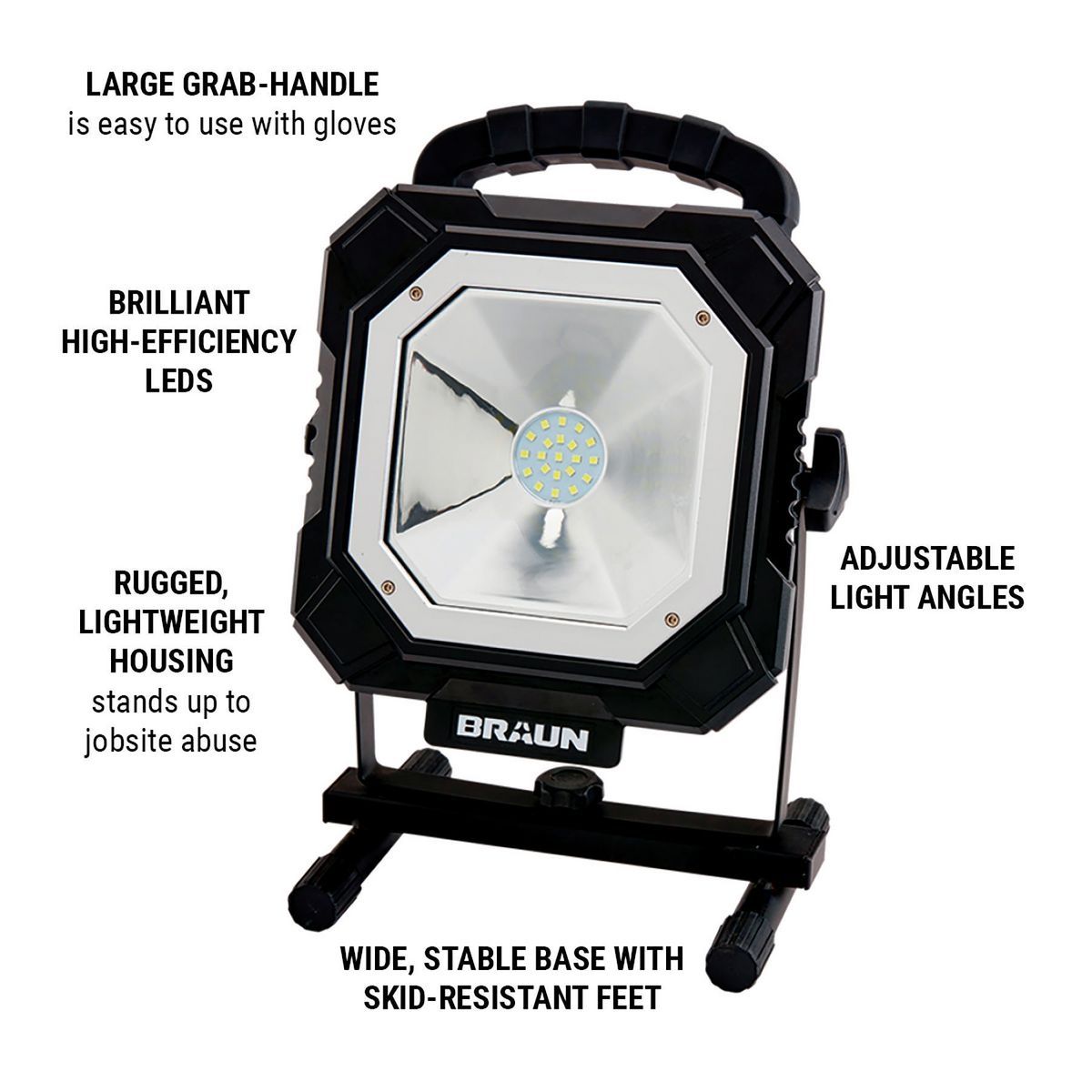 BRAUN 1500 Lumen LED Rechargeable Work Light