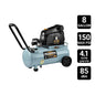 MCGRAW 8 Gallon, 150 PSI Oil-Free Horizontal Shop/Auto Air Compressor