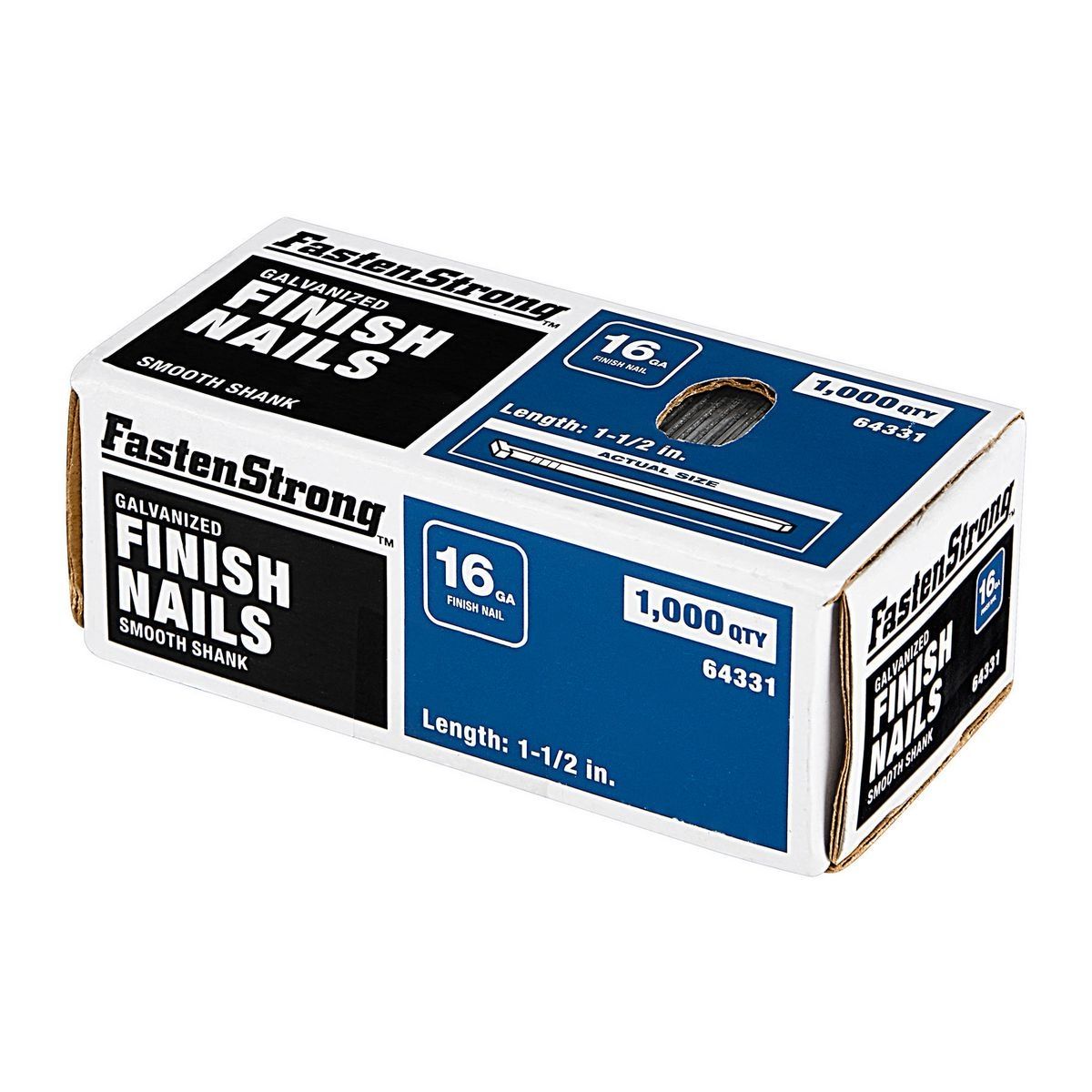 FASTENSTRONG 1-1/2 in. 16 GA Galvanized Finish Nails, 1000 Piece