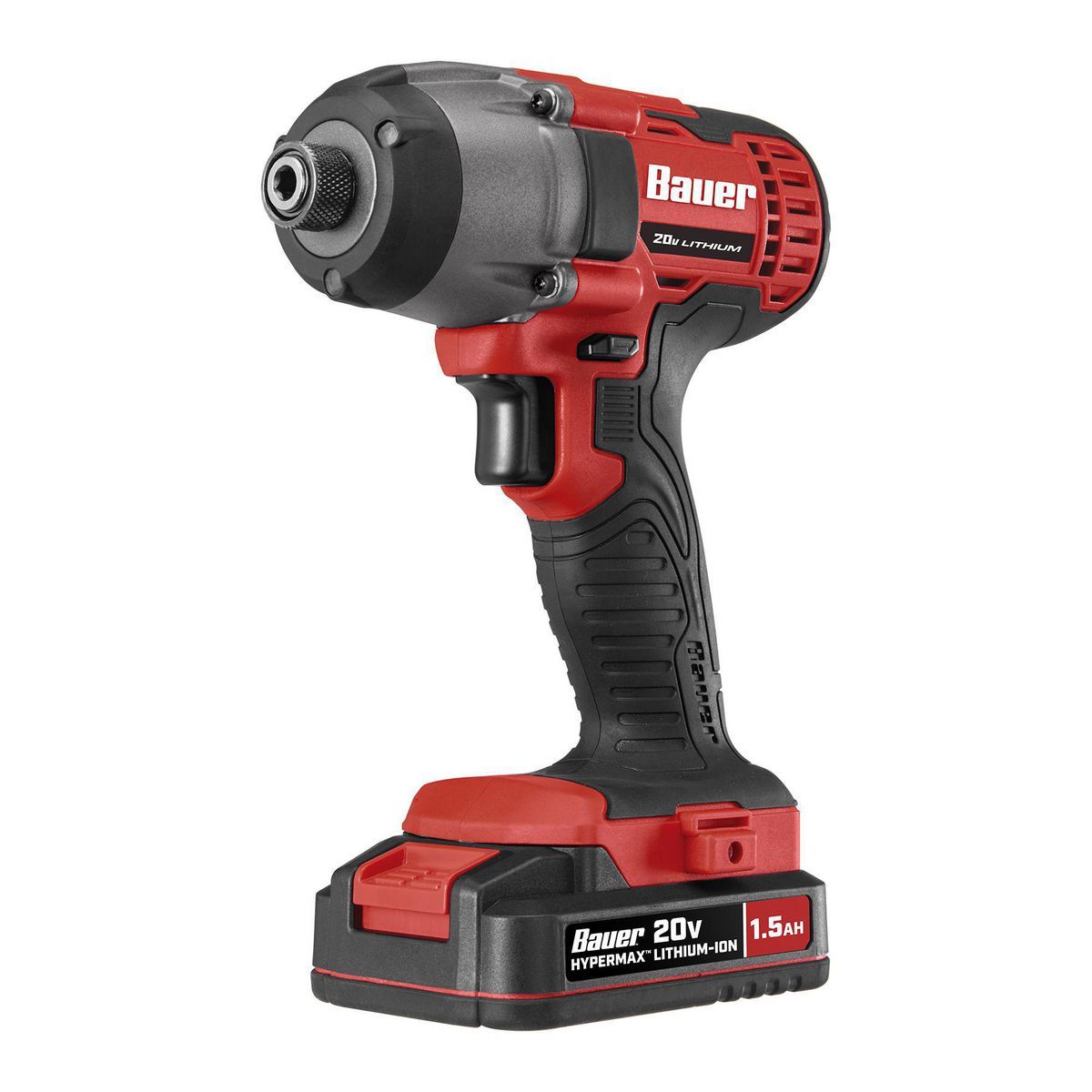 BAUER 20V Cordless 1/4 in. Hex Compact Impact Driver Kit with 1.5Ah Battery and Charger