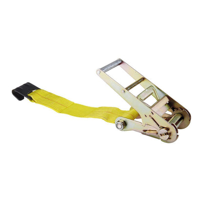 HAUL-MASTER 4 in. x 27 ft. Ratcheting Cargo Strap with Flat Hook