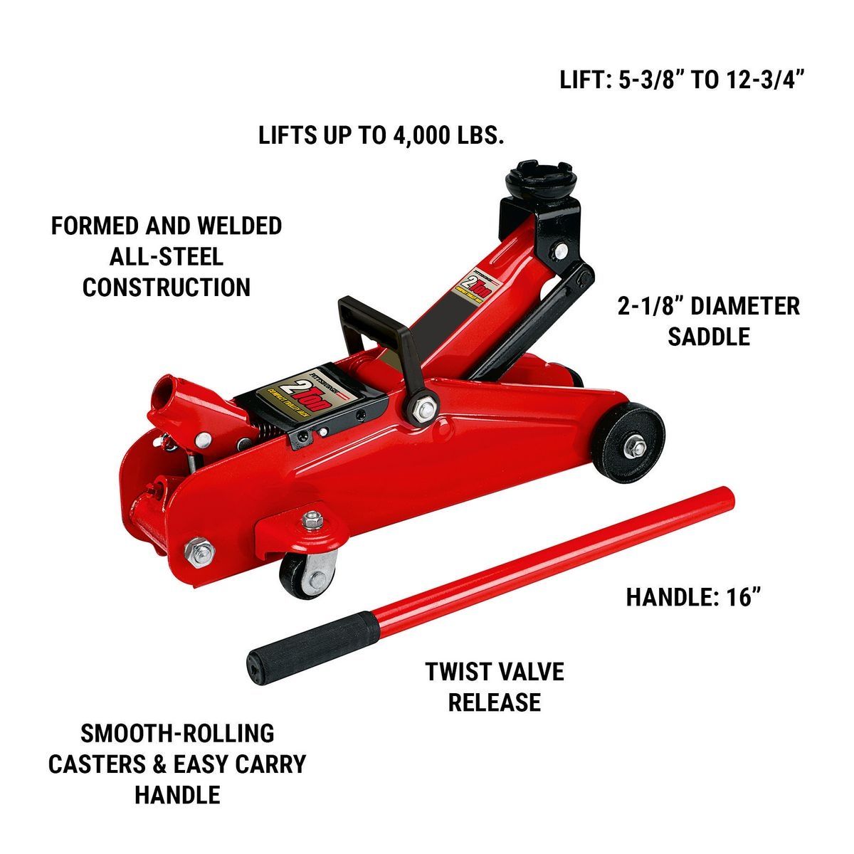 PITTSBURGH AUTOMOTIVE 2 Ton Compact Trolley Jack