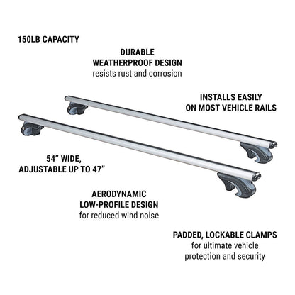 HAUL-MASTER Universal Roof Cross Bars Set of 2