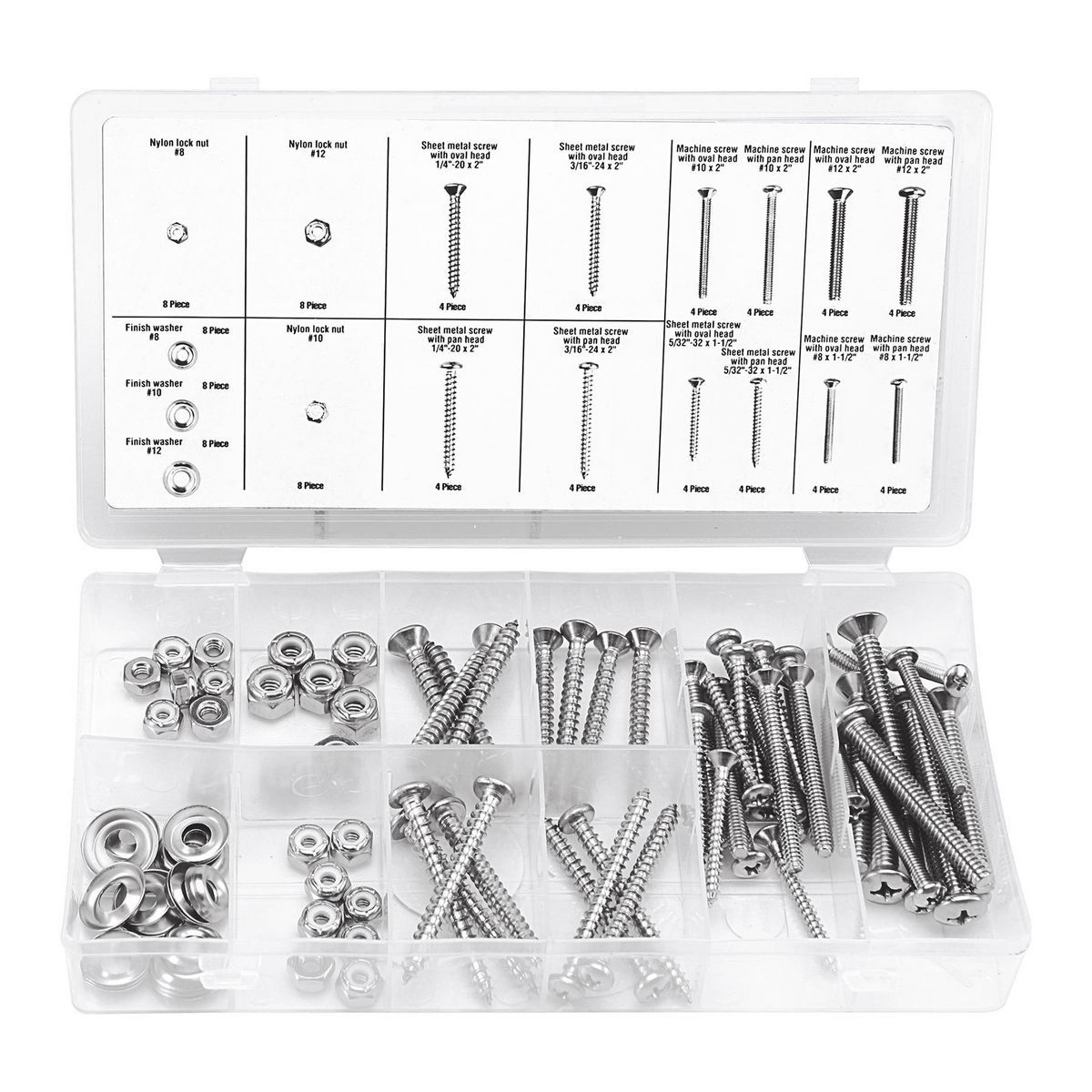 STOREHOUSE Stainless Steel Screw and Nut Set, 96 Piece