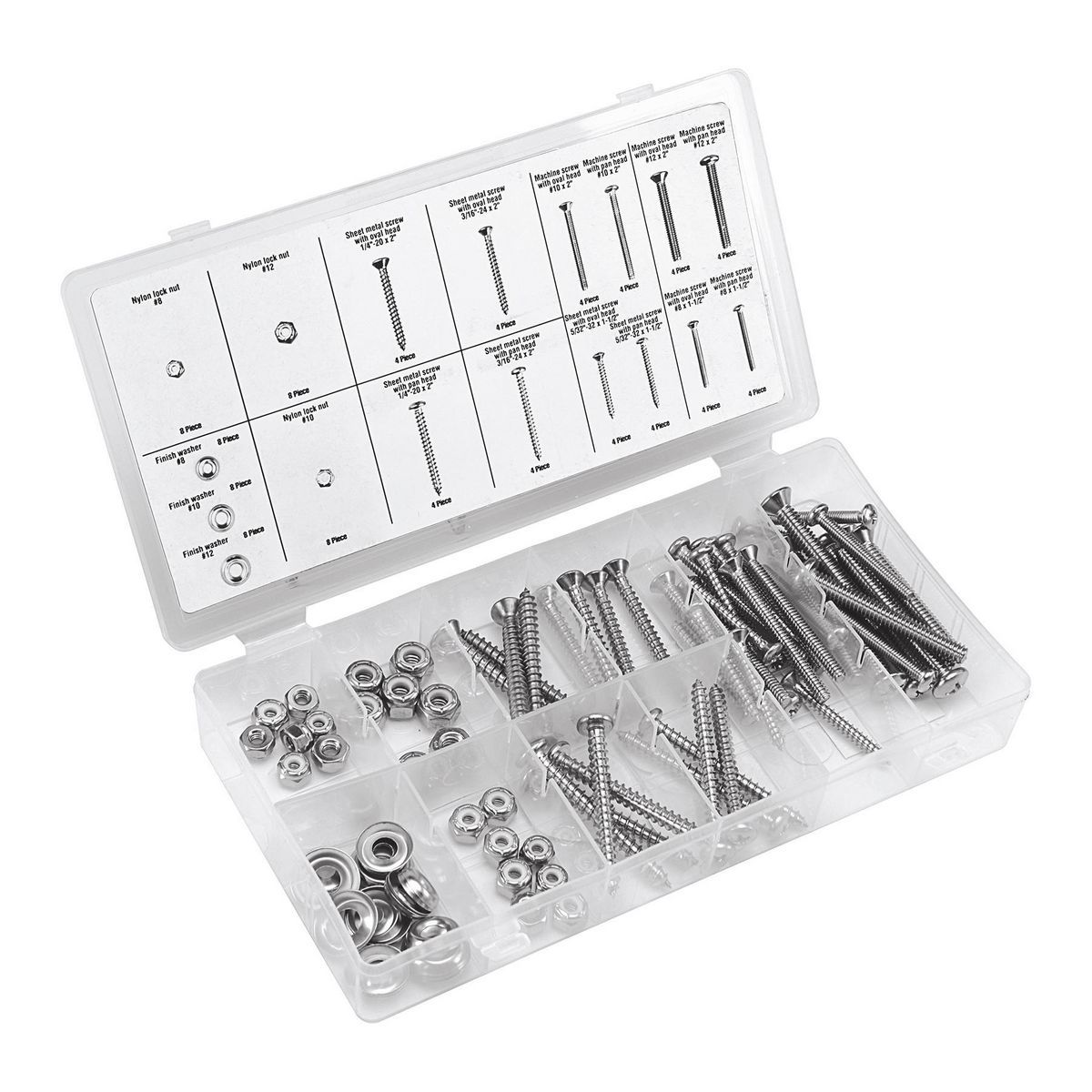 STOREHOUSE Stainless Steel Screw and Nut Set, 96 Piece