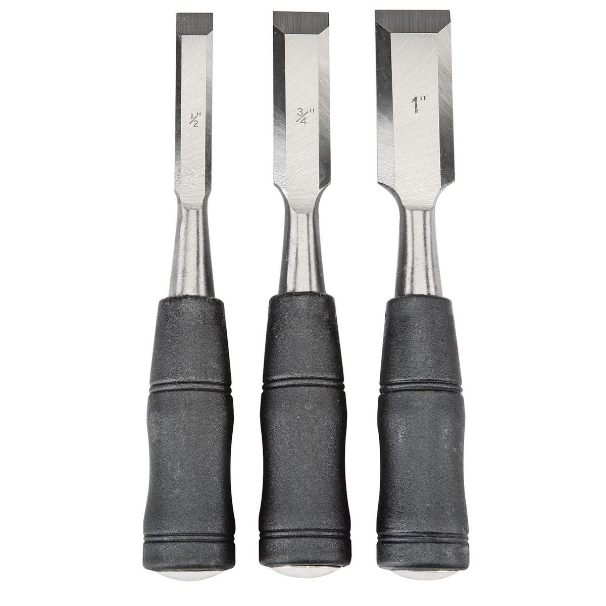 PITTSBURGH Wood Chisel Set with PVC Handles, 3-Piece