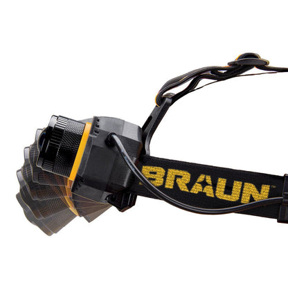 BRAUN 1400 Lumen Hands-Free Rechargeable Headlamp